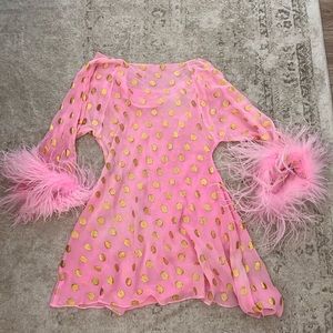 Dana Foley NYC pink mesh dress
